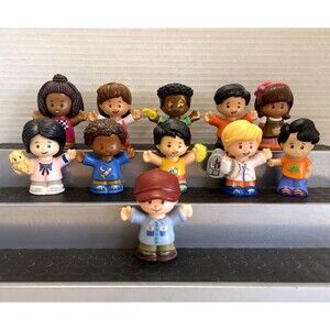 Fisher Price Little People Mixed Figure Lot Of 11 School Children Vitiligo